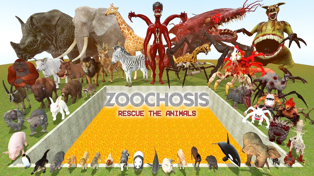 DESTROY ALL PARASITE MUTANT ANIMALS ZOOCHOSIS & ZOONOMALY MONSTER in BIG HOLE LAVA Garry's Mod