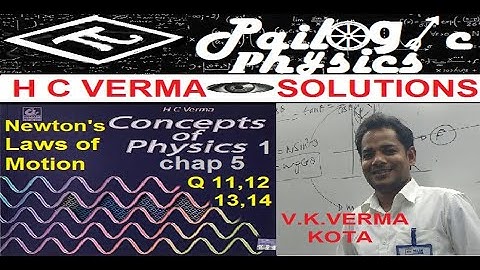 HC VERMA SOLUTIONS | Chapter 5 question 11,12,13,14|NEWTON