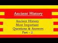Ancient History MCQs l MCQs on Ancient History l Part 2