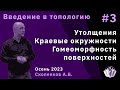 Введение в топологию 3. Утолщения. Краевые окружности. Гомеоморфность поверхностей.