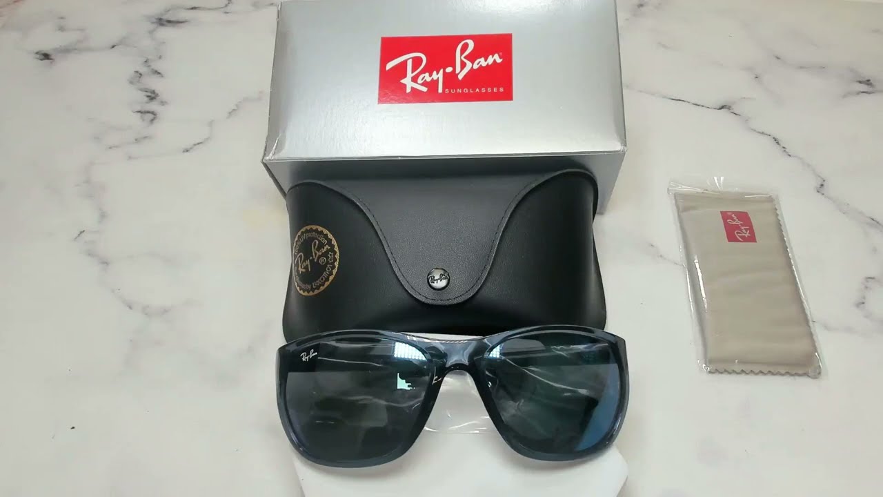 Ray Ban Sunglasses Men's RB4307 6438/55 Transparent Blue 61-18-130 - YouTube