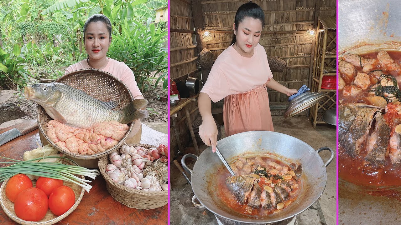 Amazing cooking, Yummy fish with fish eggs cooking Cooking with