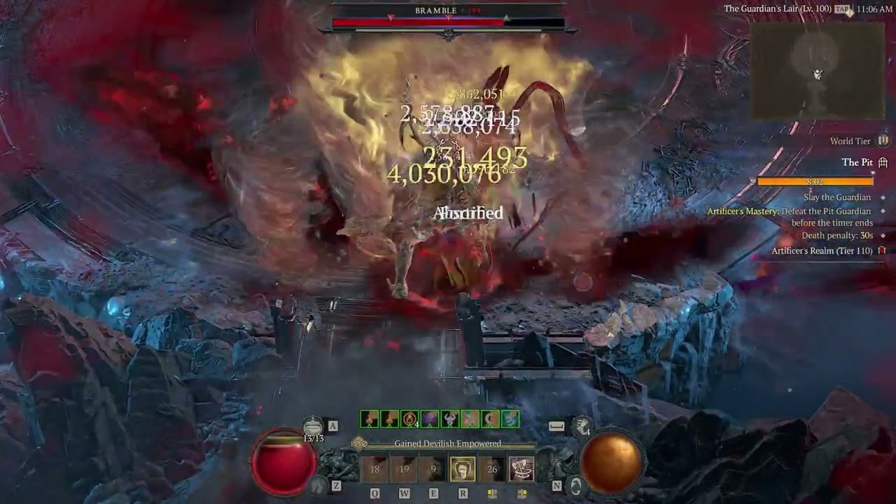 Diablo 4, WW-DD Pit110 clean (no holy bols elixir)