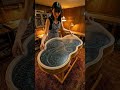 Cosmic Freeform Epoxy Table with Iridescent Beetle Shells & Opal ✨