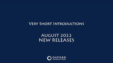 New Releases | August 2022 | Very Short Introductions