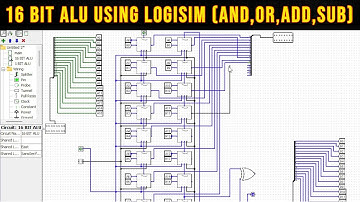 16 Bit ALU using logisim (AND,OR,Add,Sub)