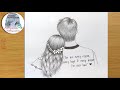 Easy Pencil Sketch - for beginners || How to draw a Valentine Couple  || Kurşun kalem çizimi