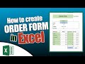 How to make an order form in excel