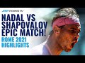 EPIC & DRAMATIC Battle Between Rafa Nadal and Denis Shapovalov in Rome!