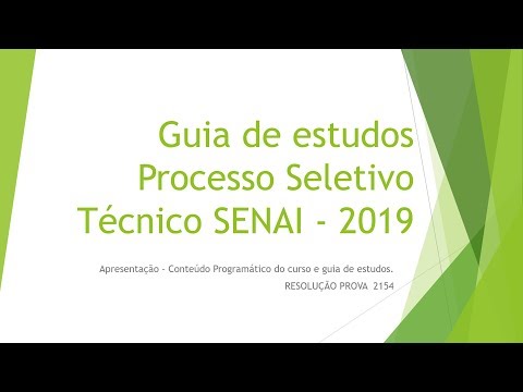 Apresentação - Guia de Estudos para Prova Técnico Senai 2019