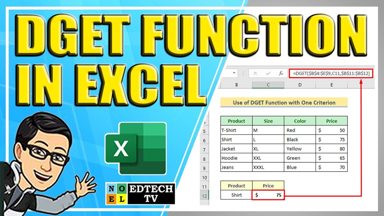 HOW TO GET STARTED WITH THE DGET FUNCTION IN EXCEL! - YouTube