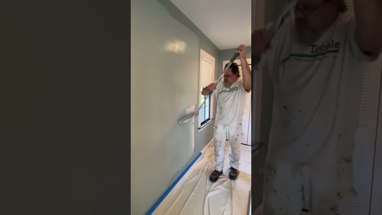 Painting A Wall With Oyster Bay SW 6206 by @sherwin-williams 