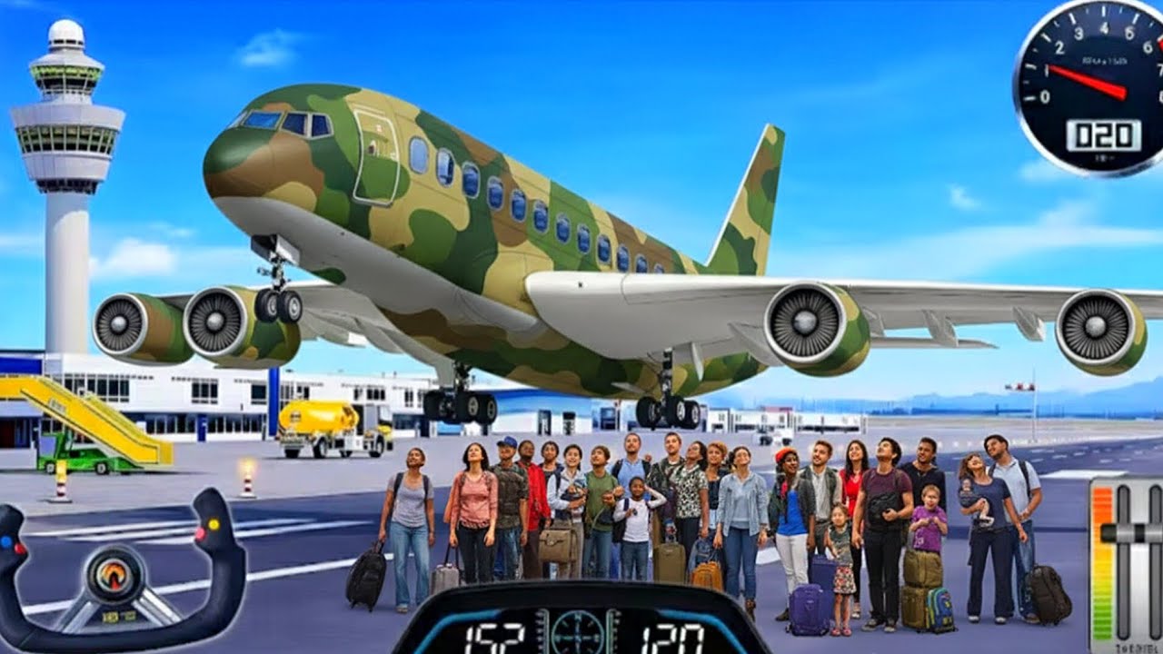 Flight Airplane City Pilot Simulator 2026 | Army Plane Boeing Emergency Landing - Simulator Game
