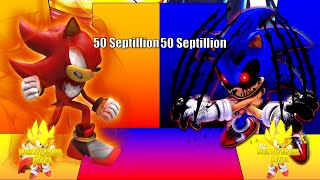Shadow Vs Sonic Exe Power Levels