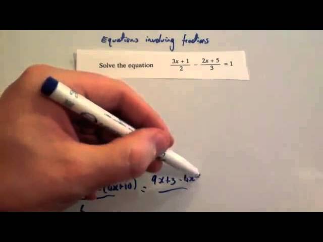 Equations Involving Algebraic Fractions Corbettmaths Youtube