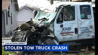 Tow truck carjacking leads to violent crash and arrest
