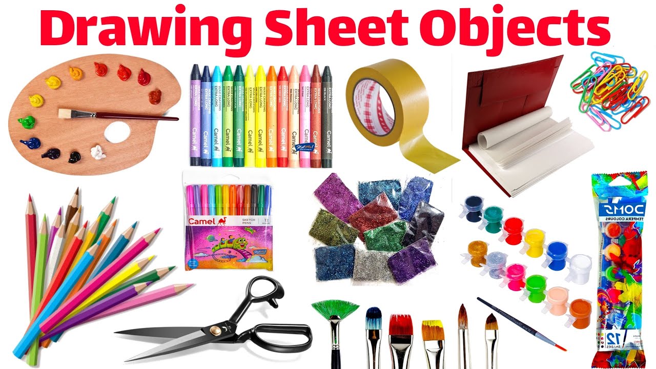 20 Drawing Sheet Objects Names | Learn Drawing Items in English ...