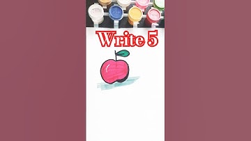 Draw Apple With Number 5🤯#shorts #apple #drawing#simplestrokes#youtubeshorts #shortvideo #ytshorts