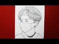 BTS Kpop Nasıl Çizilir || How to draw BTS Kpop for beginners || Pencil sketch || Drawing Tutorial