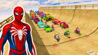 GTAV SPIDER-MAN 2, FIVE NIGHTS AT FREDDY'S, THE AMAZING DIGITAL CIRCUS Join in Epic New Stunt Racing