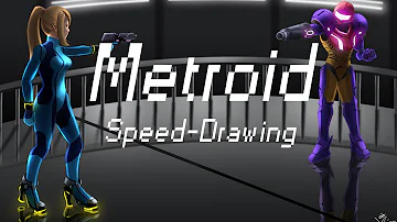 Zero Suit Samus vs Clone Samus | Speed-Drawing