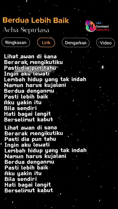 Berdua lebih baik | lyric version
