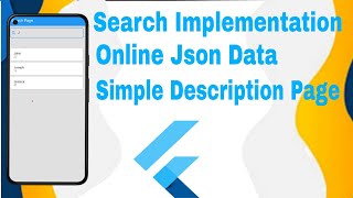 Search Online Json Flutter  With Description  Flutter Search Implementation  Json Fetch Parse