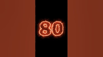 80 Second Countdown Timer with  Beep sound and Alarm Digital Clock Green Fire Flame glowing number.