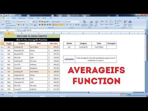 How to use AVERAGEIFS function in excel - Tamil