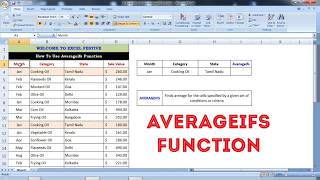How to use AVERAGEIFS function in excel - Tamil