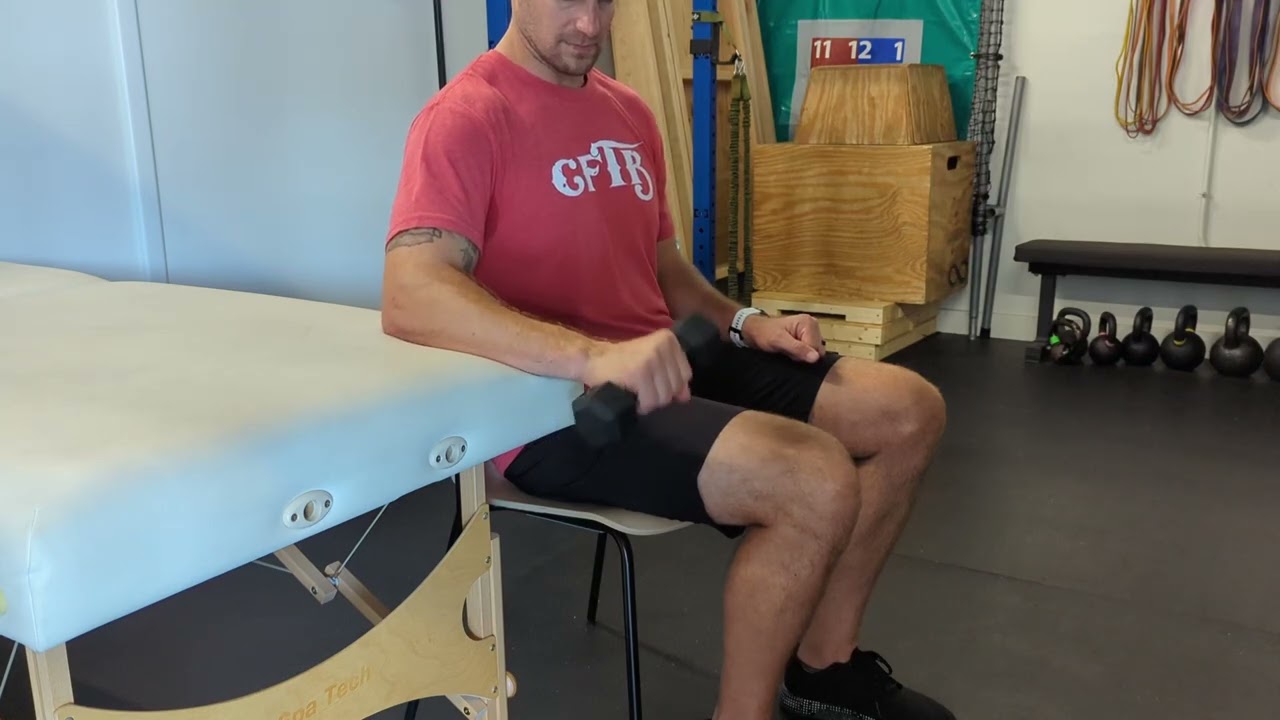 Elbow - Seated Elbow Bent DB Wrist Extension