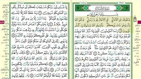 سورة الانفال مصحف التجويد مكتوبة كاملة بصوت الشيخ فارس عباد