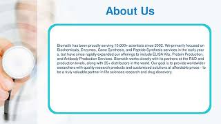 Products from Biomatik - Bioreagents, ELISA kits, Gene, Peptide, Protein & Antibody Services