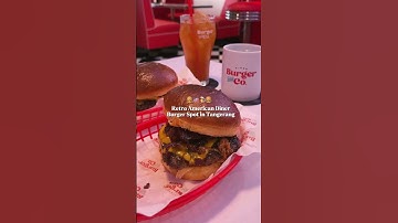 Retro American Diner Burger Spot 🍔🇺🇸💓 #burger #diner #kuliner