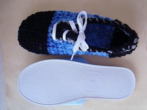 ADD SOLES TO CROCHET SLIPPERS OR SHOES, how to diy, add slipper soles ...