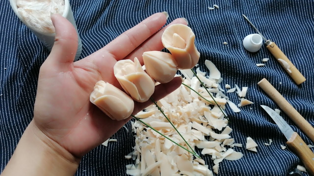 Different types of flowers || MADE OF SOAP || Soap Carving for ...