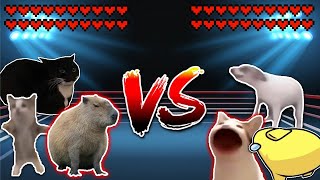 Capybara team vs Pop Cat team! Meme battle