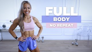 DIVERSE 30 MIN FULL BODY WORKOUT  Dumbbells & Bodyweight | No Repeat
