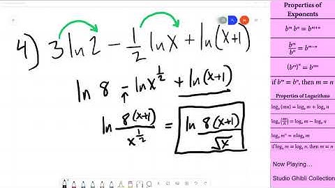 Exponential and Logarithmic Properties Part 2: Simplifying Expressions and Solving Equations