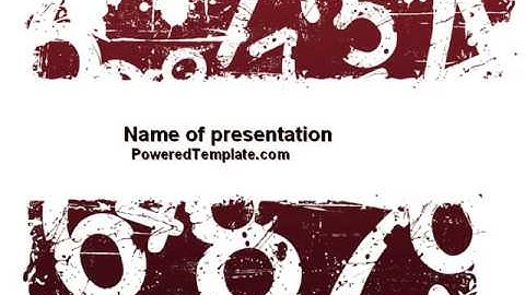 Grunge Numbers PowerPoint Template by PoweredTemplate.com