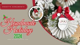 Create AMAZING Christmas Rosette Ornaments from Stamped Book Backgrounds & Tim Holtz Dies!