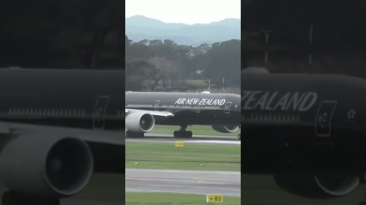 Air NZ Black Livery 777 Departure From AKL