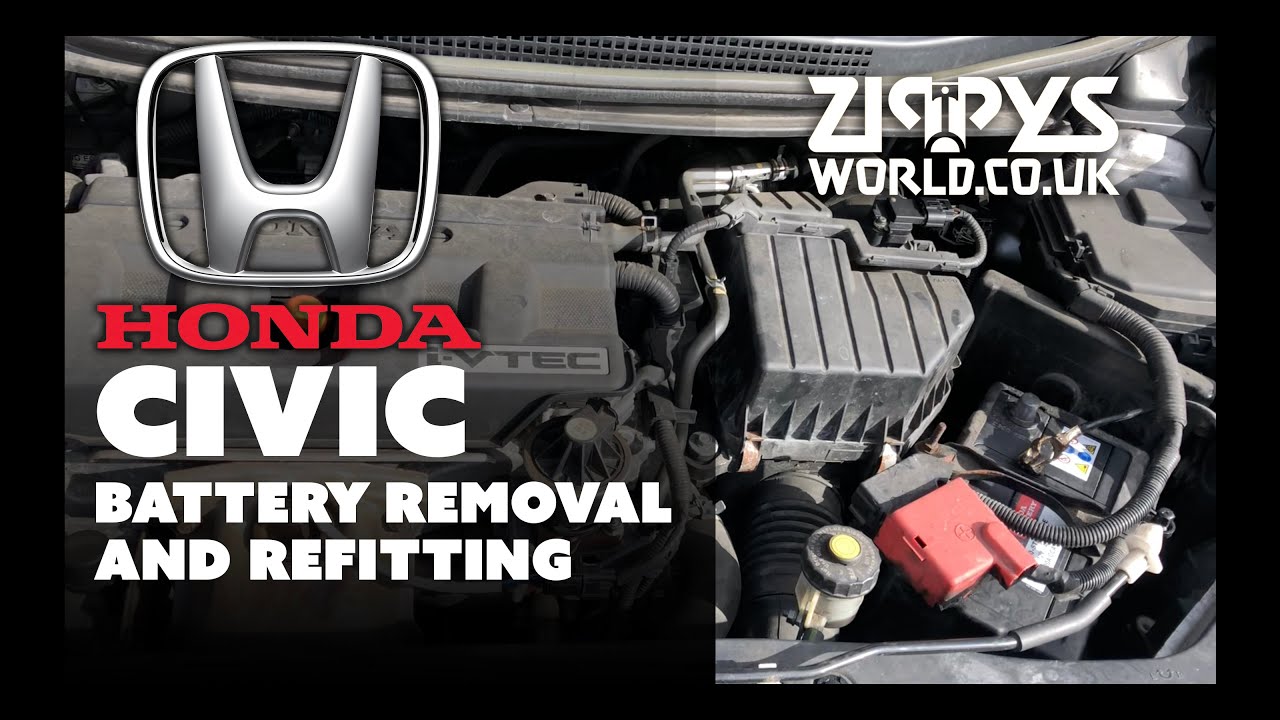 Honda Civic battery removal & refitting - YouTube