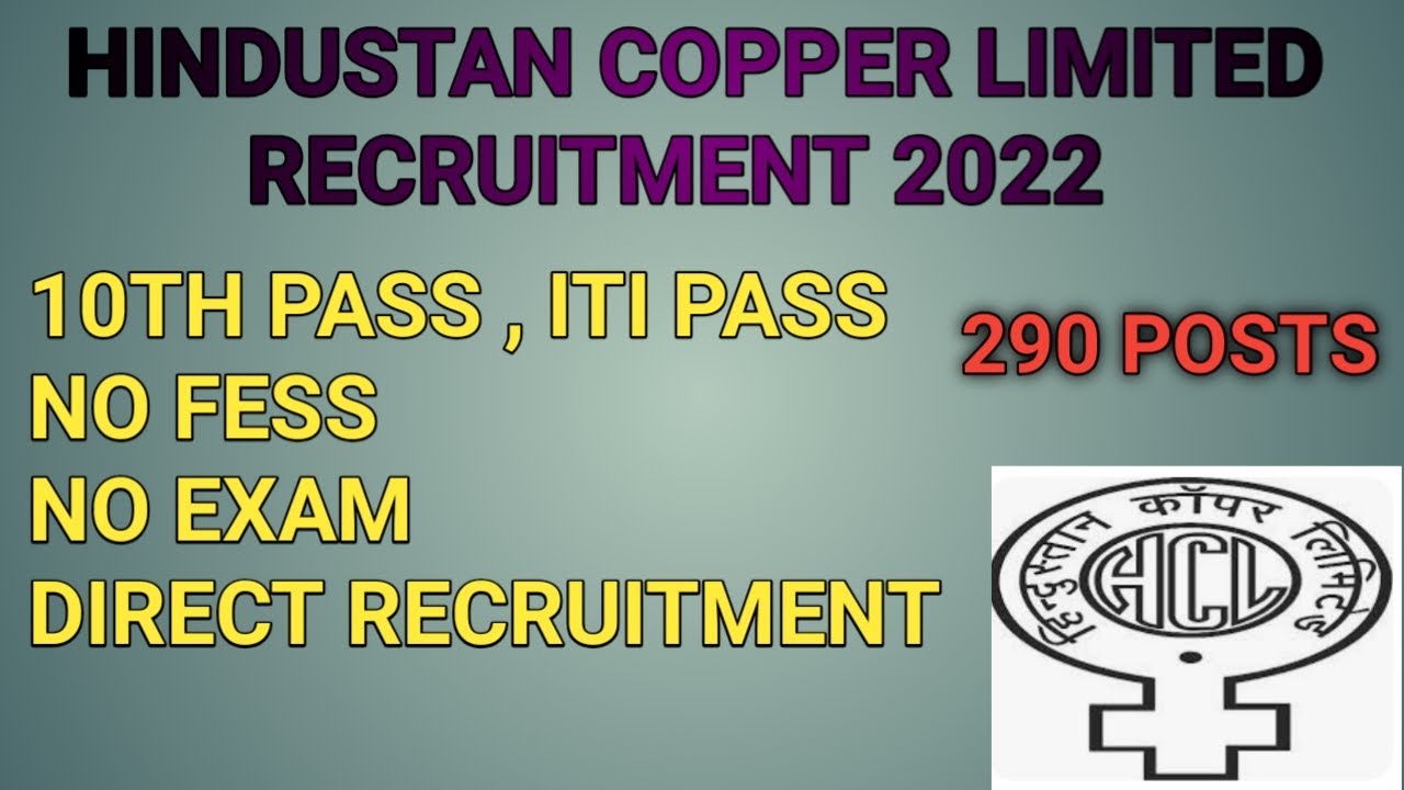 HCL APPRENTICESHIP 290 POST!!10TH PASS ITI PASS JOBS!!MINES JOBS!! @RAJASTHAN RECRUITMENT