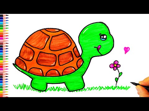Sevimli Kaplumbağa Çizimi - Kaplumbağa Nasıl Çizilir? Kolay Çizimler