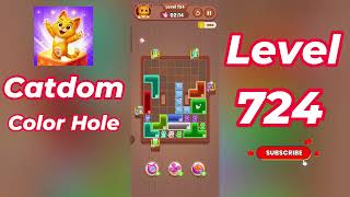 Catdom Color Hole Level 724 Walkthrough [NEW UPDATE] 🐱🟣 | Relaxing Color Puzzle Game | Go Answer
