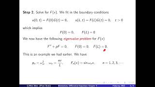 V9-2: 1D Heat equation, derivation of formal solution with Fourier series. Elementary Diff Equations