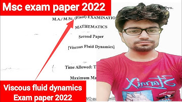 Viscous fluid dynamics | RU MSc Mathmatics paper 2022 | Rajasthan University