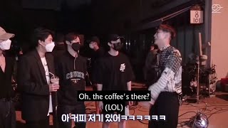 (ENG) Stray kids visiting 2pm "Make it" MV site + giving coffee truck