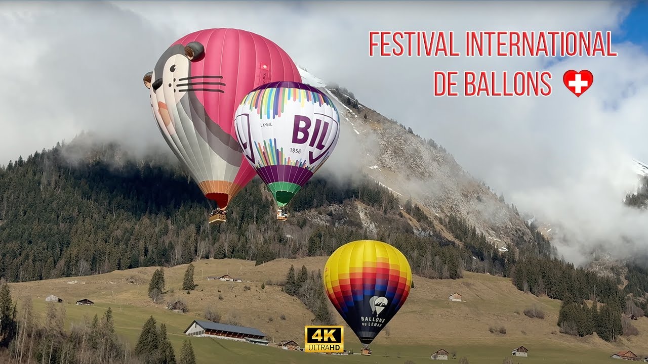 Festival International de Ballons Chateau d'Oex Switzerland 2024 4K